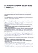 NEUROBIOLOGY EXAM 3 QUESTIONS & ANSWERS
