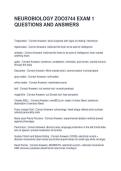 NEUROBIOLOGY ZOO3744 EXAM 1 QUESTIONS AND ANSWERS