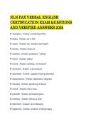 NLN PAX VERBAL ENGLISH CERTIFICATION EXAM QUESTIONS AND VERIFIED ANSWERS 2026&period;pdf&NewLine;&NewLine;