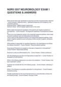 NURS 5357 NEUROBIOLOGY EXAM 1 QUESTIONS & ANSWERS