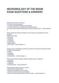 NEUROBIOLOGY OF THE BRAIN EXAM QUESTIONS & ANSWERS
