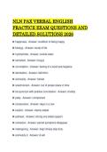 NLN PAX VERBAL ENGLISH&NewLine;PRACTICE EXAM QUESTIONS AND&NewLine;DETAILED SOLUTIONS 2026 