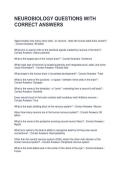 NEUROBIOLOGY QUESTIONS WITH CORRECT ANSWERS