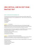 HESI CRITICAL CARE RN EXIT EXAM &ndash;&NewLine;PRACTICE TEST