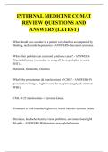 INTERNAL MEDICINE COMAT &NewLine;REVIEW QUESTIONS AND &NewLine;ANSWERS &lpar;LATEST&rpar;