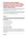 ATI Capstone&colon; Maternal Newborn Assessment Actual Exam 2026 &vert; Practice Questions with Correct Answers & Detailed Explanations &vert; Graded A&plus; Nursing Study Guide for NCLEX Success