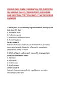 WOUND CARE FINAL EXAMINATION&colon; 100 QUESTIONS ON HEALING PHASES&comma; WOUND TYPES&comma; DRESSINGS&comma; AND INFECTION CONTROL COMPLETE WITH VERIFIED ANSWERS