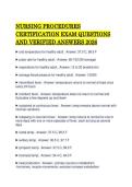 NURSING PROCEDURES CERTIFICATION EXAM QUESTIONS AND VERIFIED ANSWERS 2026&period;pdf&NewLine;&NewLine;