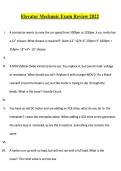 Elevator Mechanic Exam Review 2022 216 Questions with 100&percnt; Correct Answers &ndash; COMPLETE SOLUTION&NewLine;