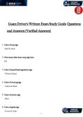Guam Driver&rsquo;s Written Exam Study Guide &vert; Verified Q&A