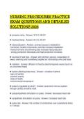 NURSING PROCEDURES PRACTICE&NewLine;EXAM QUESTIONS AND DETAILED&NewLine;SOLUTIONS 2026