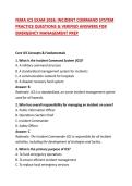 FEMA ICS EXAM 2026&colon; INCIDENT COMMAND SYSTEM PRACTICE QUESTIONS & VERIFIED ANSWERS FOR EMERGENCY MANAGEMENT PREP 