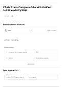 CSAM Exam&colon; Complete Q&A with Verified Solutions-2025&sol;2026