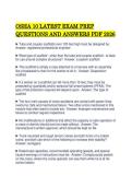 OSHA 10 LATEST EXAM PREP QUESTIONS AND ANSWERS PDF 2026&period;pdf&NewLine;&NewLine;