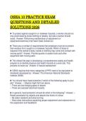 OSHA 10 PRACTICE EXAM&NewLine;QUESTIONS AND DETAILED&NewLine;SOLUTIONS 2026 