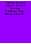 Personal Finance Chapter 1 Financial Planning True False Study Guide Questions Money Management Budgeting Saving and Financial Literacy Practice Workbook 2025&sol; 2026