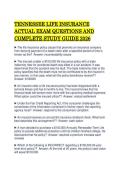 TENNESSEE LIFE INSURANCE&NewLine;ACTUAL EXAM QUESTIONS AND&NewLine;COMPLETE STUDY GUIDE 2026 