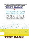 TEST BANK FOR INFORMATION TECHNOLOGY PROJECT MANAGEMENT&comma; 9TH EDITION&comma; KATHY SCHWALBE&NewLine;