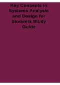 Key Concepts in Systems Analysis and Design for Students Study Guide SDLC Requirements Modeling UML and System Development Workbook 2025&sol; 2026