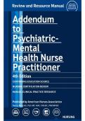Addendum to Psychiatric&ndash; Mental Health Nurse Practitioner 4th Edition&period;&lpar;Review and Resource Manual&rpar;&NewLine;