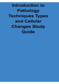 Introduction to Pathology Techniques Types and Cellular Changes Study Guide Diagnostic Methods Cell Injury and Disease Mechanisms Workbook 2025&sol; 2026