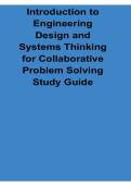 Introduction to Engineering Design and Systems Thinking for Collaborative Problem Solving Study Guide Engineering Process Models and Design Methods Workbook 2025&sol; 2026