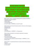 IAHSS BASIC OFFICER &NewLine;CERTIFICATION EXAM QUESTIONS &NewLine;WITH CORRECT SOLUTIONS&vert;&vert;100&percnt; &NewLine;GUARANTEED PASS&vert;&vert;UPDATED &NewLine;2026&sol;2027 SYLLABUS&vert;&vert;A&plus; &NewLine;GRADED&vert;&vert;<<RECENT VERSION>> &NewLine;