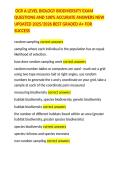  OCR A LEVEL BIOLOGY BIODIVERSITY EXAM QUESTIONS AND 100&percnt; ACCURATE ANSWERS NEW UPDATED 2025&sol;2026 BEST GRADED A&plus; FOR SUCCESS