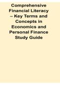 Comprehensive Financial Literacy Key Terms and Concepts in Economics and Personal Finance Study Guide Budgeting Saving Credit Investment and Money Management Workbook 2025&sol; 2026