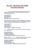 Bus 321 &colon; Marketing Test 2 With Complete Solutions