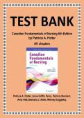 TEST BANK &NewLine;Canadian Fundamentals of Nursing 6th Edition &NewLine;by Patricia A&period; Potter &NewLine;All chapters