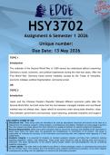 HSY3702 Assignment 6 &lpar;ANSWERS&rpar; Semester 1 2026 - DISTINCTION GUARANTEED