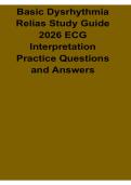  Basic Dysrhythmia Relias Study Guide 2026 ECG Interpretation Practice Questions and Answers Cardiac Rhythm Review Workbook 2025&sol; 2026
