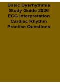 Basic Dysrhythmia Study Guide 2026 ECG Interpretation Cardiac Rhythm Practice Questions Arrhythmia Review Workbook 2025&sol; 2026
