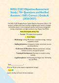 WGU C202  Managing Human Capital OA  & PA Study BUNDLE &vert; 140&plus; Questions and Verified Answers &vert; 100&percnt; Correct &vert; Grade A &lpar;2026&sol;2027&rpar;