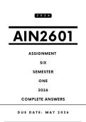 AIN2601 Assignment 6 Portfolio - Semester 1&comma; 2026 &vert; Due Date 2026