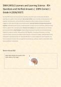 D664 &lpar;WGU&rpar; Learners and Learning Science - 90&plus; Questions and Verified Answers &vert; 100&percnt; Correct &vert; Grade A &lpar;2026&sol;2027&rpar;&NewLine;