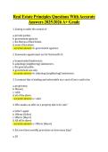 Real Estate Principles Questions With Accurate &NewLine;Answers 20252026 A&plus; Grade