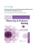 Test Bank for Introductory Maternity and Pediatric Nursing 4th Edition By Nancy T&period; Hatfield&semi; Cynthia Kincheloe Chapter 1-42 Complete Guide A&plus;