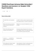 CIS105 Final Exam &lpar;Arizona State University&rpar; &vert; Questions and Answers &vert; A&plus; Graded &vert; With Expert Solutions