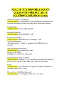 REAL ESTATE PRINCIPLES EXAM &NewLine;QUESTIONS WITH ACCURATE &NewLine;SOLUTIONS 20252026 A&plus; Grade&period; 