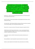 Lifespan Development Final Exam &ndash; Jersey College Study Guide with Verified Questions and Answers
