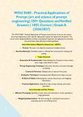 WGU D685 - Practical Applications of Prompt &lpar;art and science of prompt engineering&rpar; 250&plus; Questions and Verified Answers &vert; 100&percnt; Correct &vert; Grade A &lpar;2026&sol;2027&rpar;&NewLine;&NewLine;