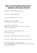 BIO 1104 Lab Final Exam Study Guide Questions with Correct Answers&period;
