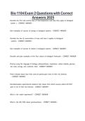 Bio 1104 Exam 2 Questions with Correct Answers 2026