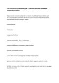 PSY 5330 Practice Certification Exam &ndash; Advanced Psychology Review and Assessment Questions