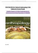 TEST BANK for Cultural Anthropology 13th Edition by Serena Nanda Complete Chapters 1-15 With Verified Questions & Correct Answers for Exam Preparation&vert; A&plus; GRADED&NewLine;