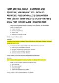 &lbrack;ACCT 526 FINAL EXAM&rsqb; &ndash; QUESTIONS AND &NewLine;ANSWERS &vert; VERIFIED AND WELL DETAILED &NewLine;ANSWERS &vert; PLUS RATIONALES &vert; GUARANTEED &NewLine;PASS &vert; LATEST EXAM UPDATE &vert; STUVIA VERIFIED &vert; &NewLine;EXAM PREP &vert; STUDY GUIDE &vert; PRACTICE TEST