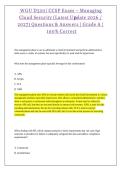 WGU D320 Managing Cloud Security &vert; CCSP Exam Questions & Verified Answers &vert; Complete Study Guide&NewLine;&NewLine;