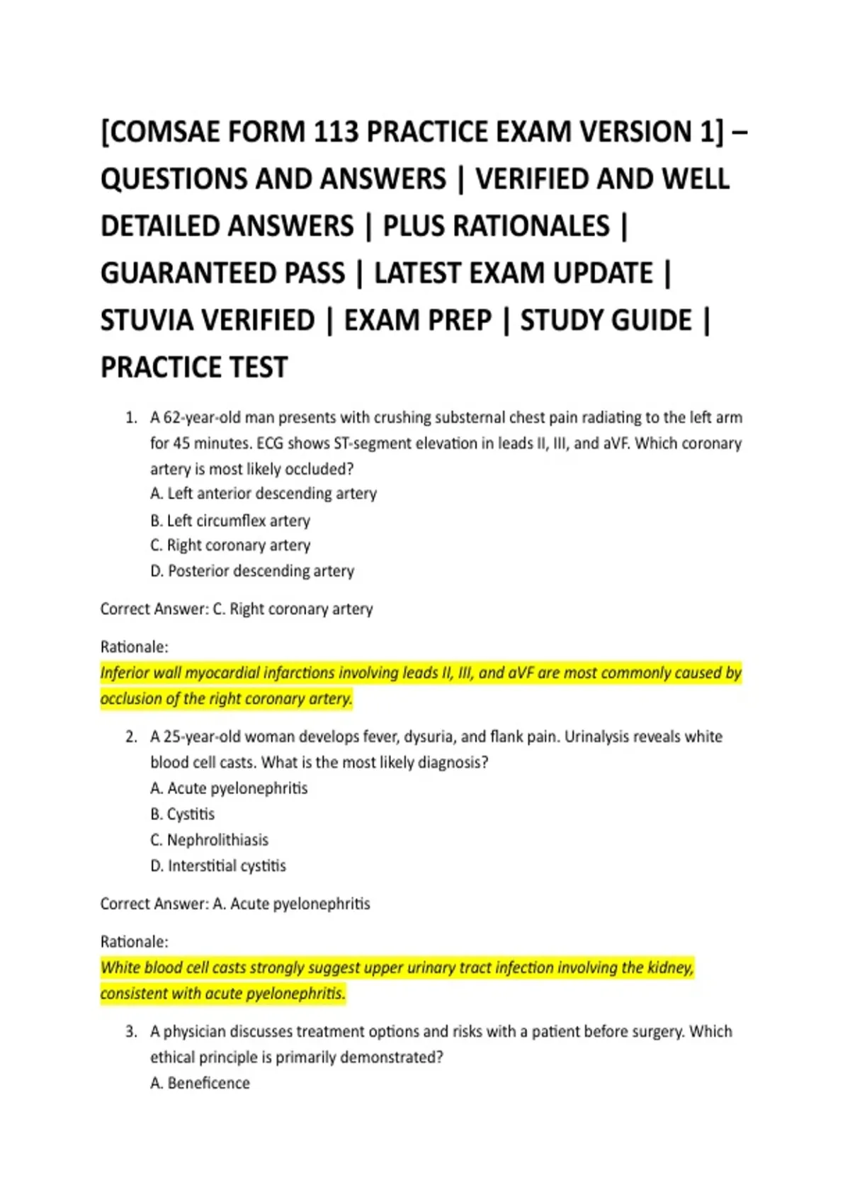 [COMSAE FORM 113 PRACTICE EXAM VERSION 1] – QUESTIONS AND ANSWERS ...